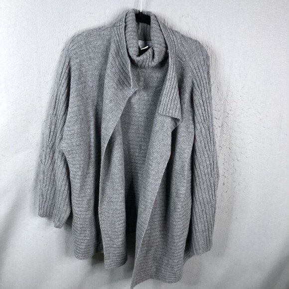 Modern Soul Cardigan Set Women 2X Plus Size Gray Ribbed Sweater Classic QVC NEW - Picture 1 of 16